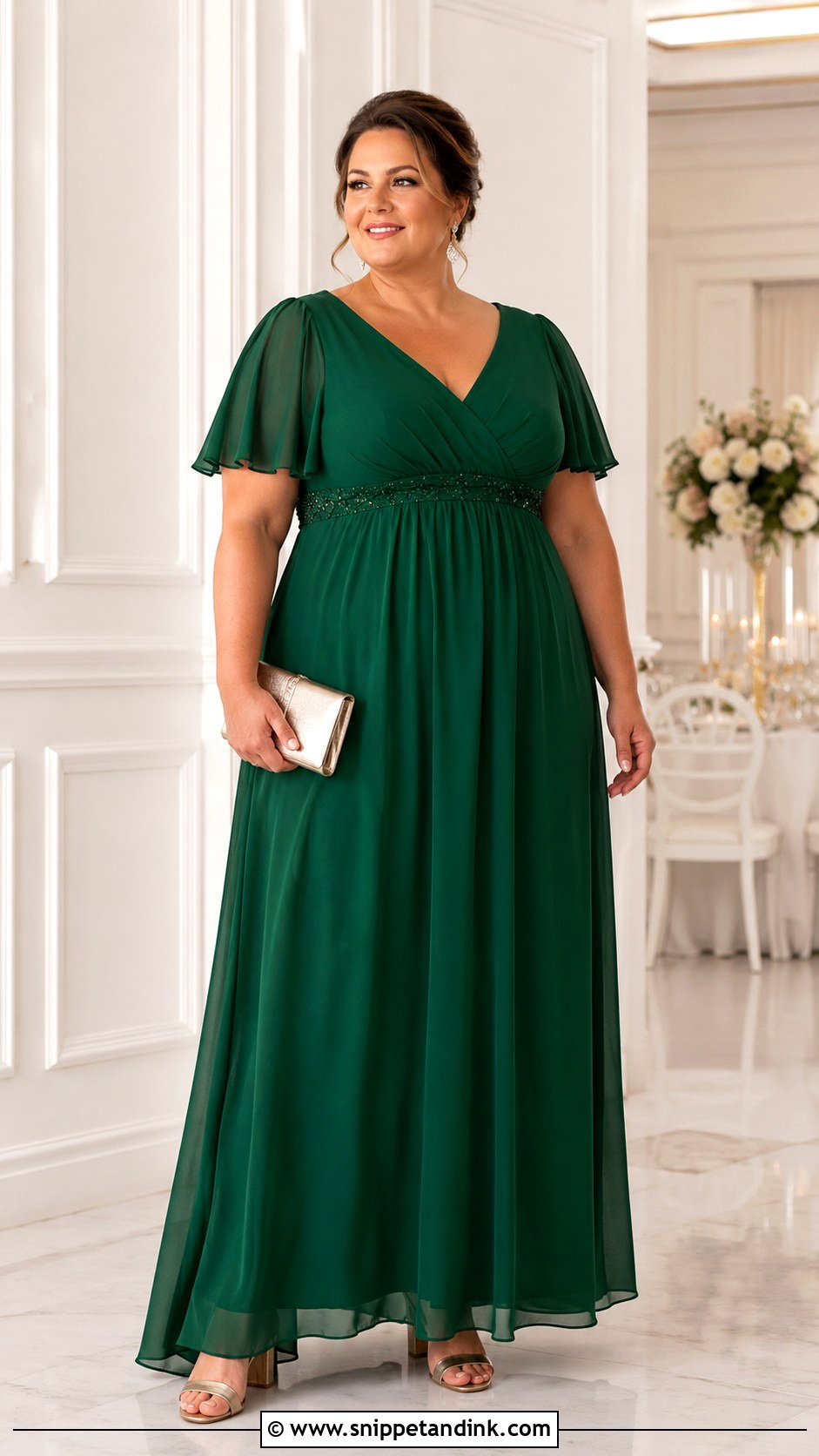 Plus Size Empire Waist Mother Of The Bride Dress - Snippet and Ink - 20 Moms Wedding Dress Ideas