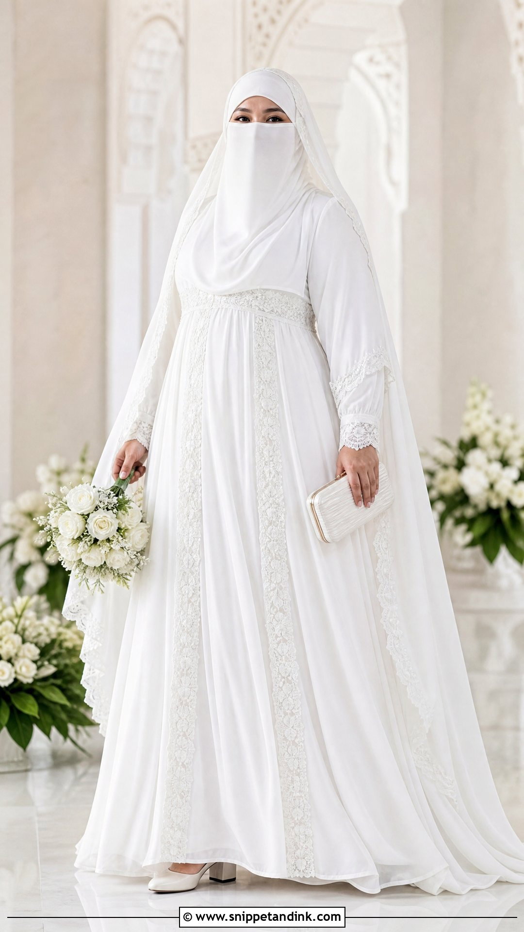 Plus Size Empire Waist Niqab Wedding Dress - Snippet and Ink - 25 Niqab Wedding Dress Ideas