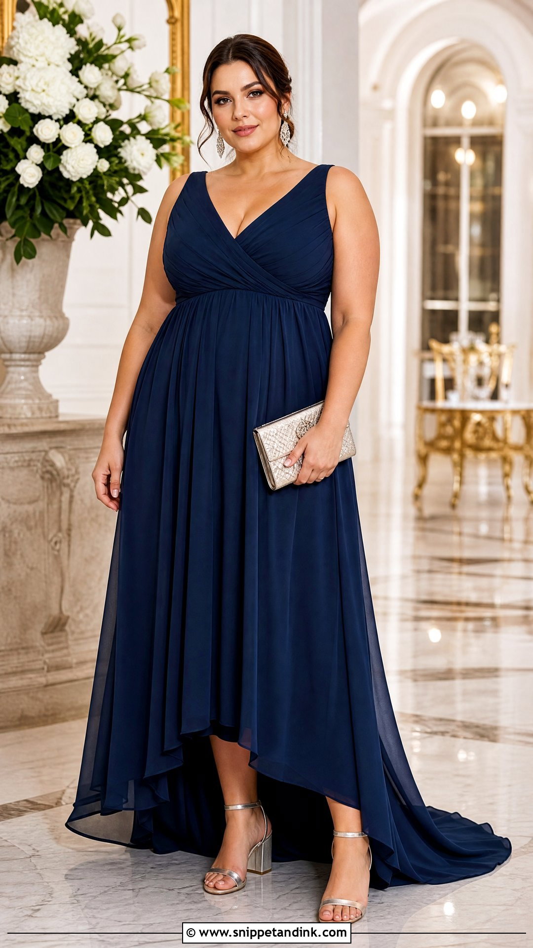 Plus Size Empire Waist Tail Gown - Snippet and Ink - 20 Tail Dresses Gowns