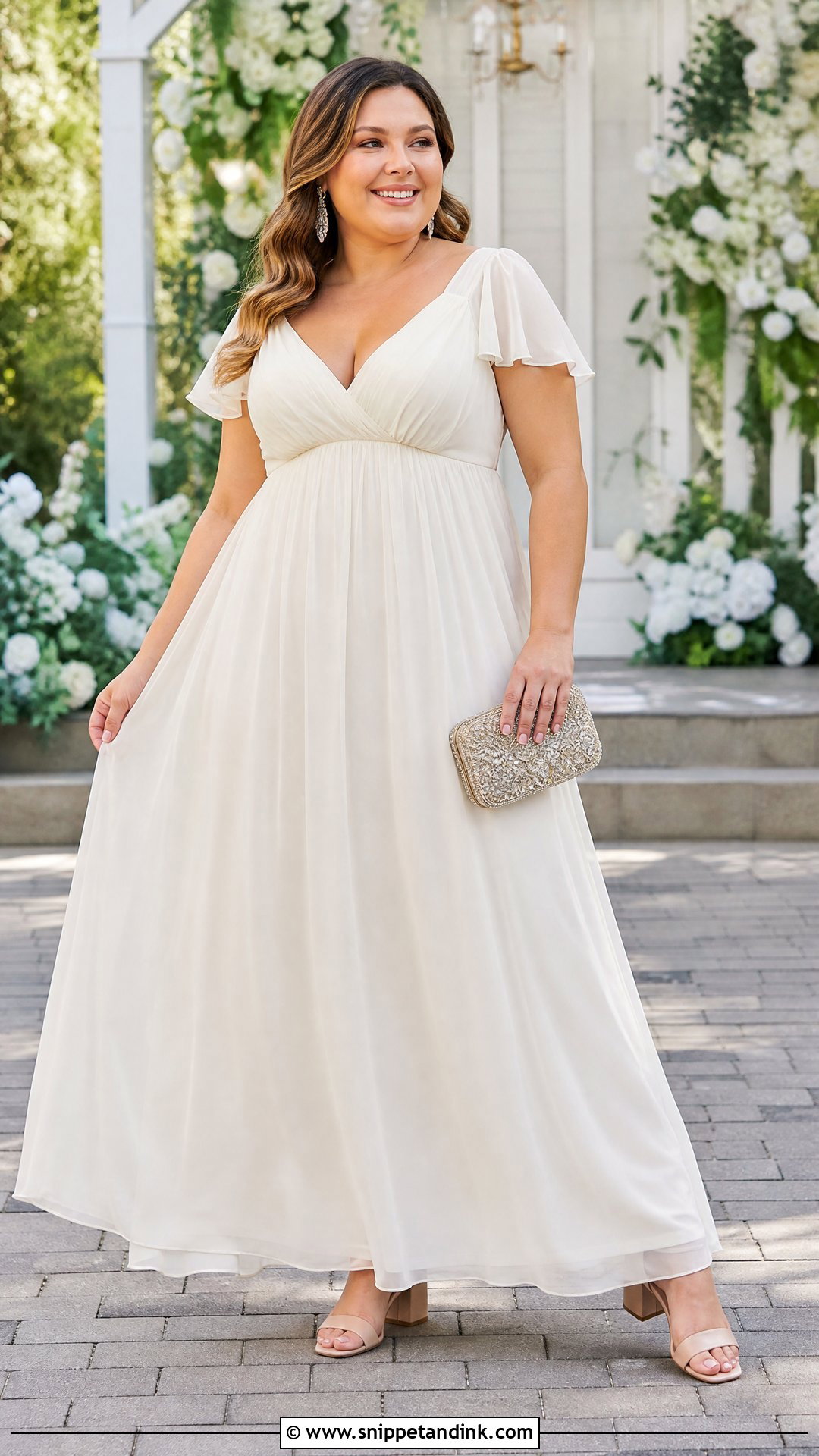 Plus Size Empire Waist Vow Renewal Dress - Snippet and Ink - 20 Vow Renewal Dresses Ideas
