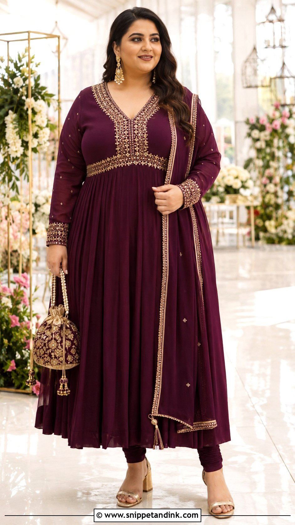 Plus Size Empire Waist Wedding Anarkali - Snippet and Ink - 20 Wedding Anarkali Ideas