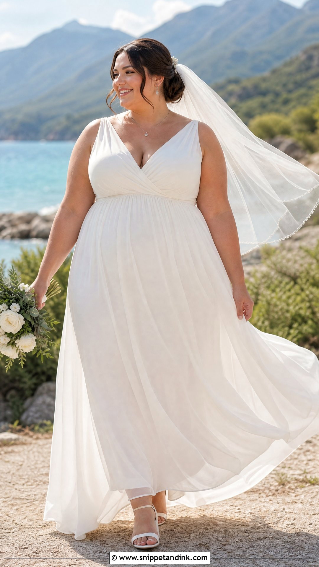Plus Size Empire Waist Wedding Dress - Snippet and Ink - 20 Plus Size Bride Dress Ideas
