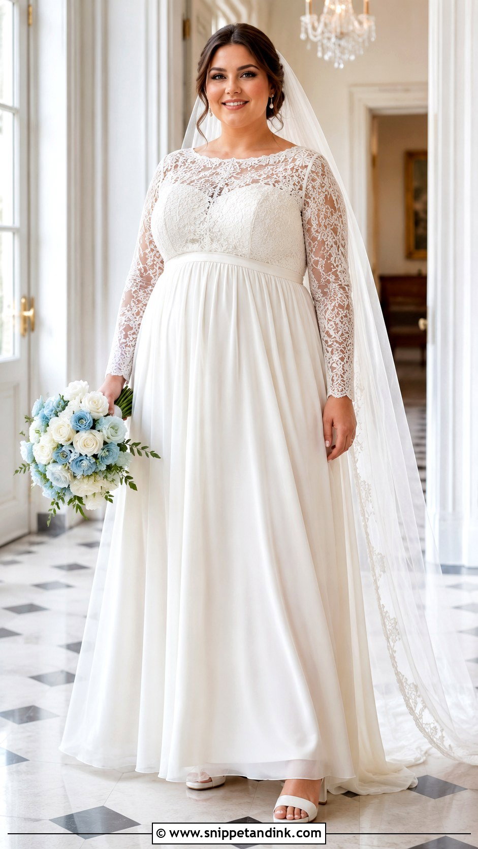 Plus Size Empire Waist Wedding Dress - Snippet and Ink - 20 Francesca Bridgerton Wedding Dress Ideas