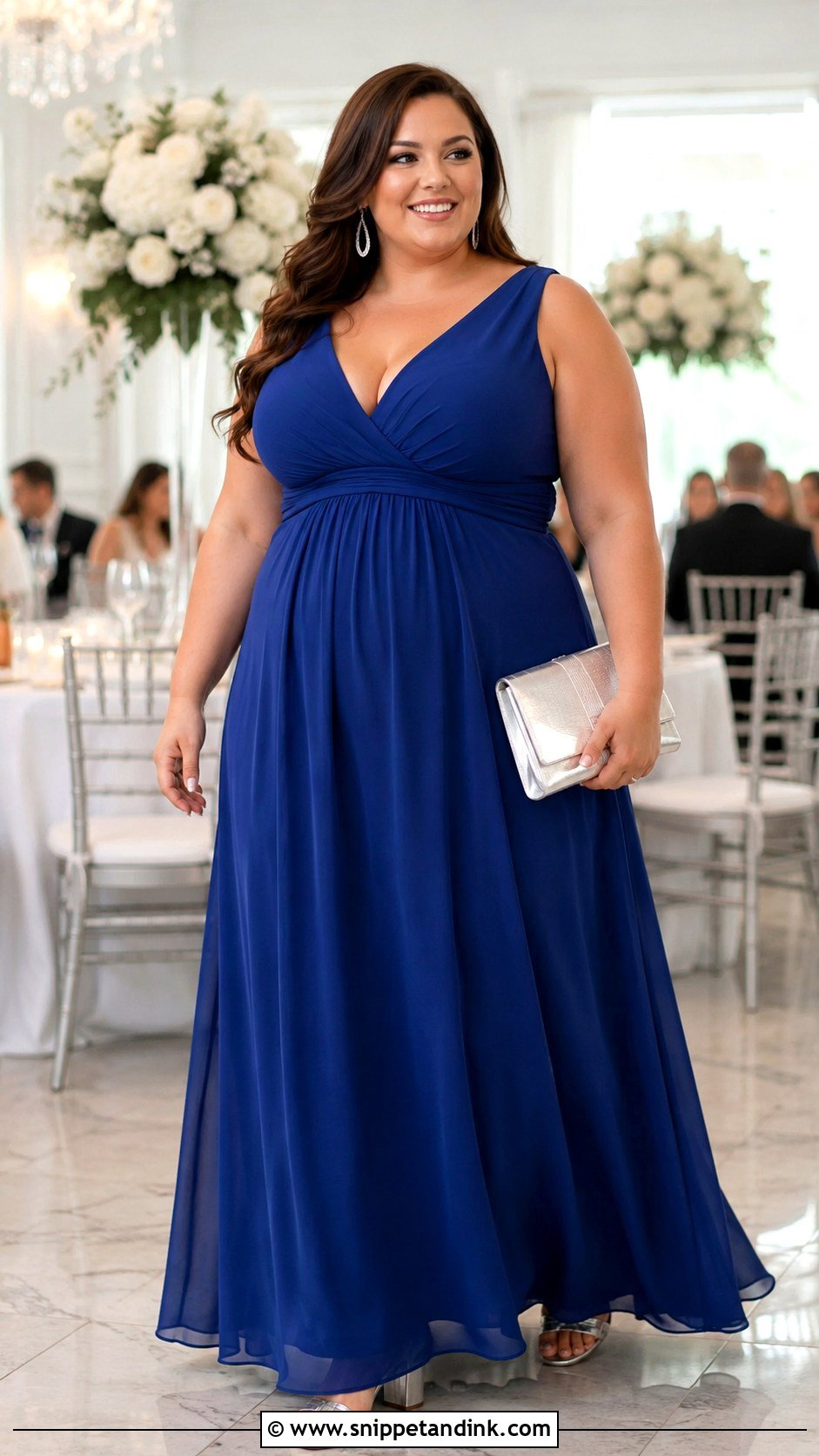 Plus Size Empire Waist Wedding Party Outfit - Snippet and Ink - 20 Outfit for Wedding Party Ideas