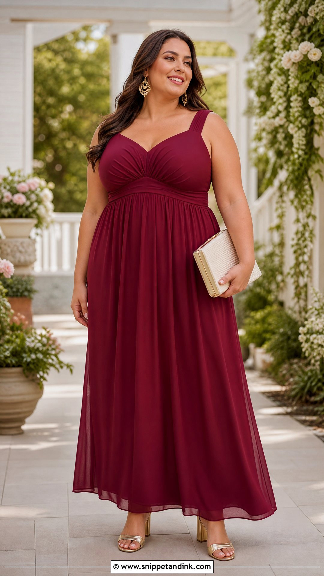 Plus Size Empire Waist Wedding Sundress Outfit - Snippet and Ink - 20 Wedding Sundress Ideas