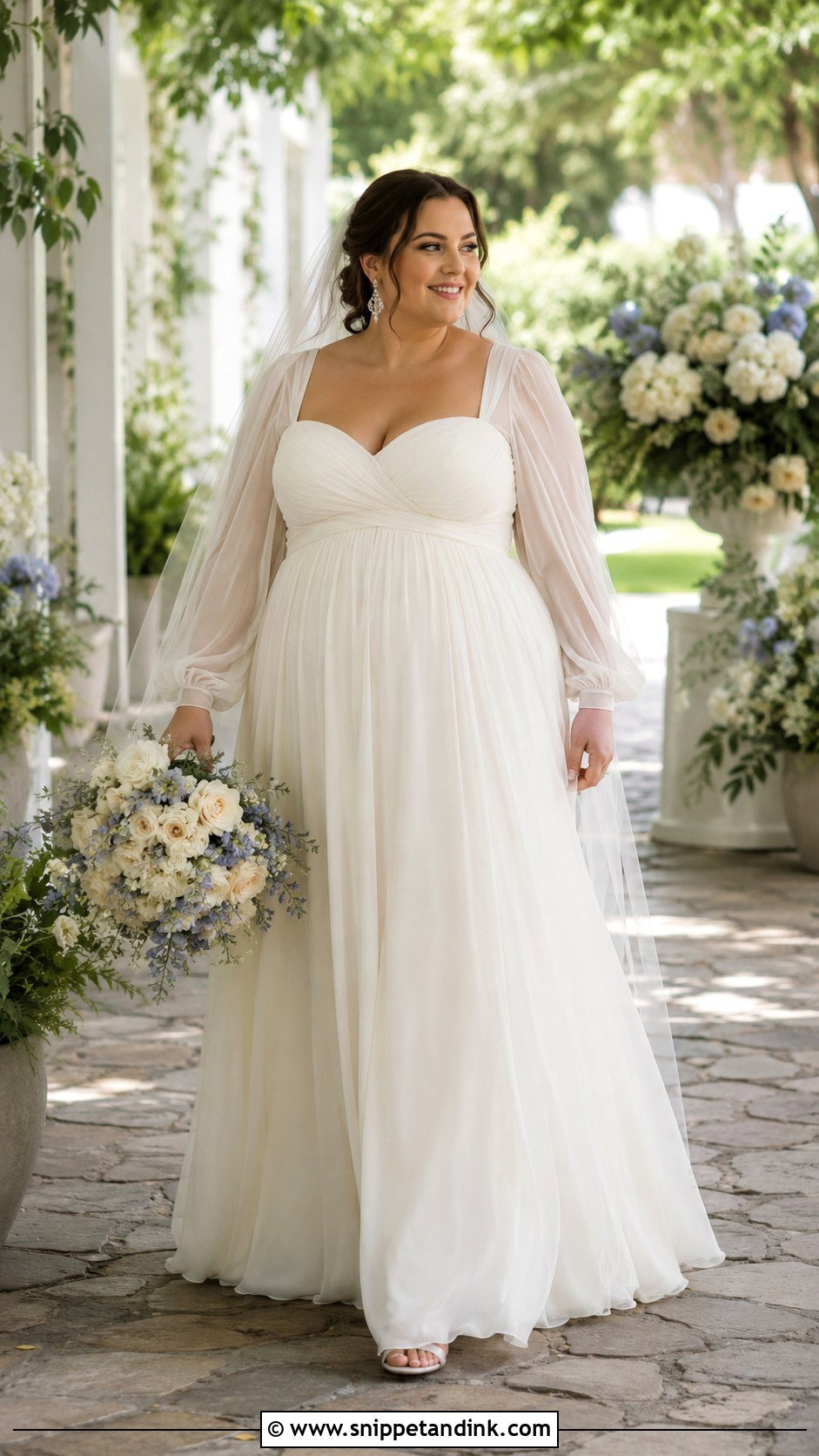 Plus Size Fall Empire Waist Wedding Dress - Snippet and Ink - 20 Fall Wedding Dress Plus Size Ideas