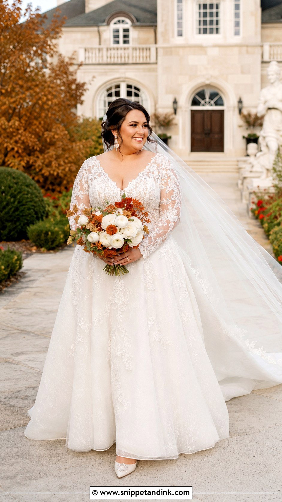 Plus Size Fall Long Sleeve Wedding Dress - Snippet and Ink - 20 Fall Wedding Dress Plus Size Ideas