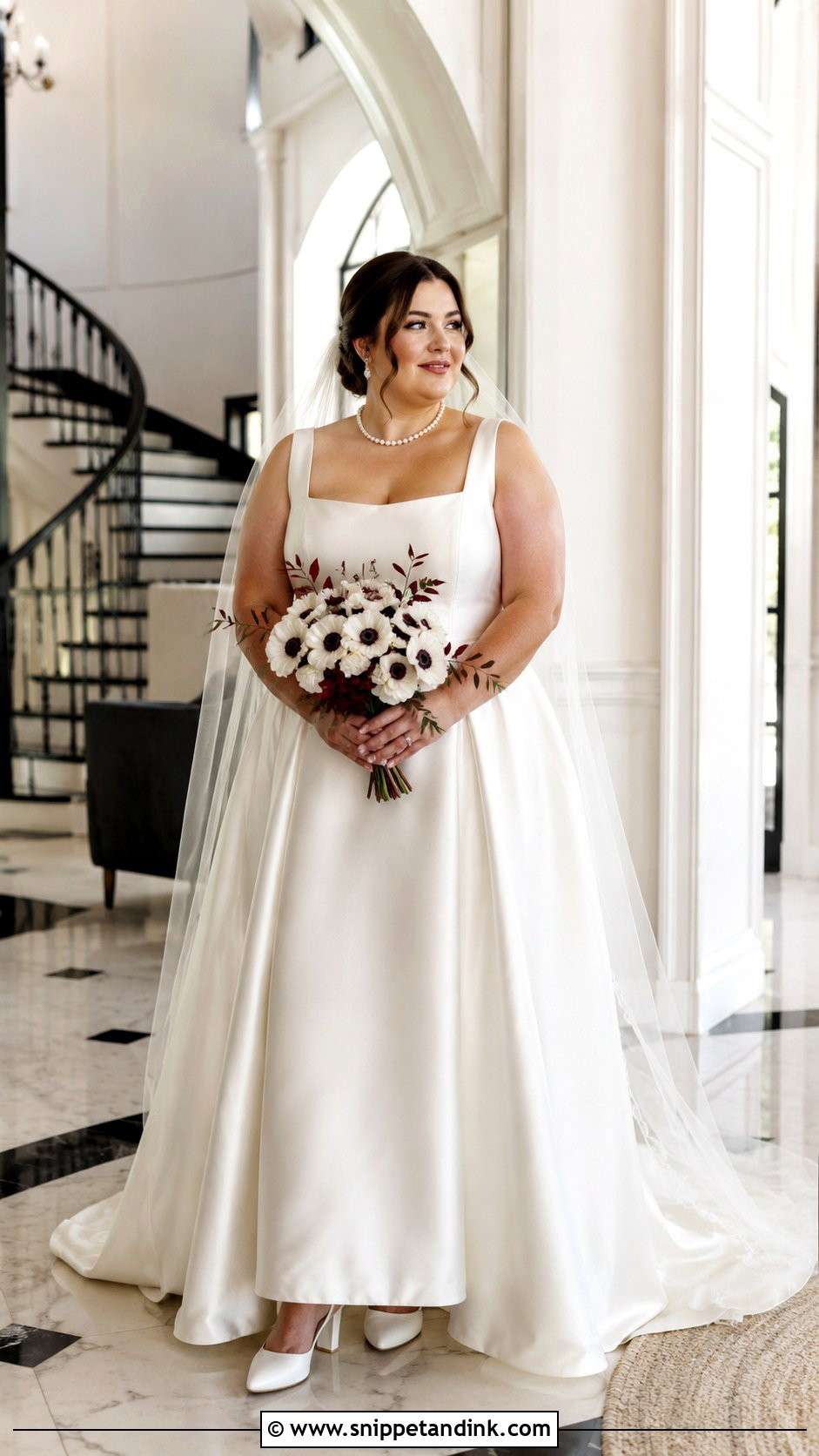 Plus Size Fall Square Neck Wedding Dress - Snippet and Ink - 20 Fall Wedding Dress Plus Size Ideas