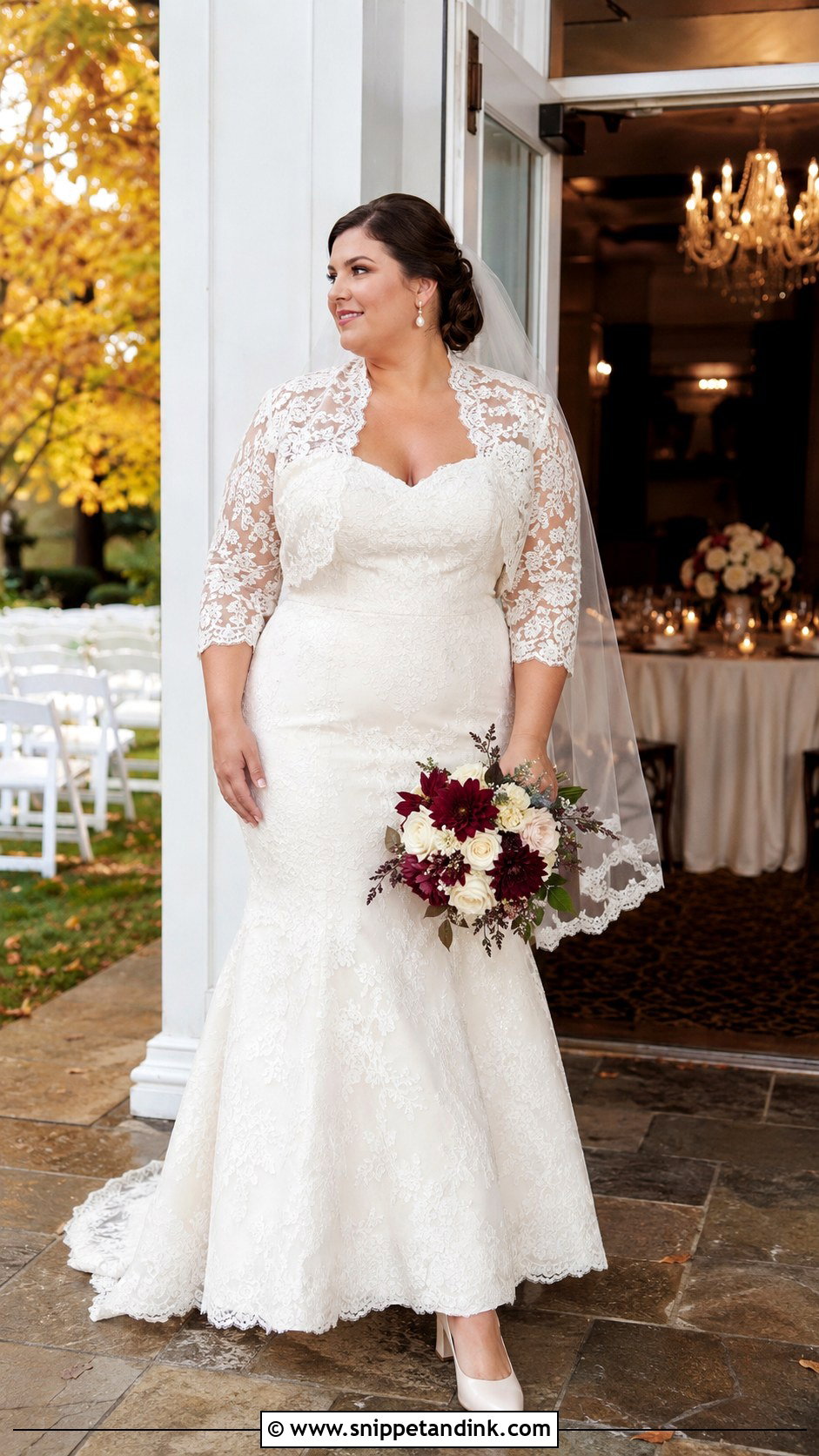 Plus Size Fall Wedding Dress With Jacket - Snippet and Ink - 20 Fall Wedding Dress Plus Size Ideas