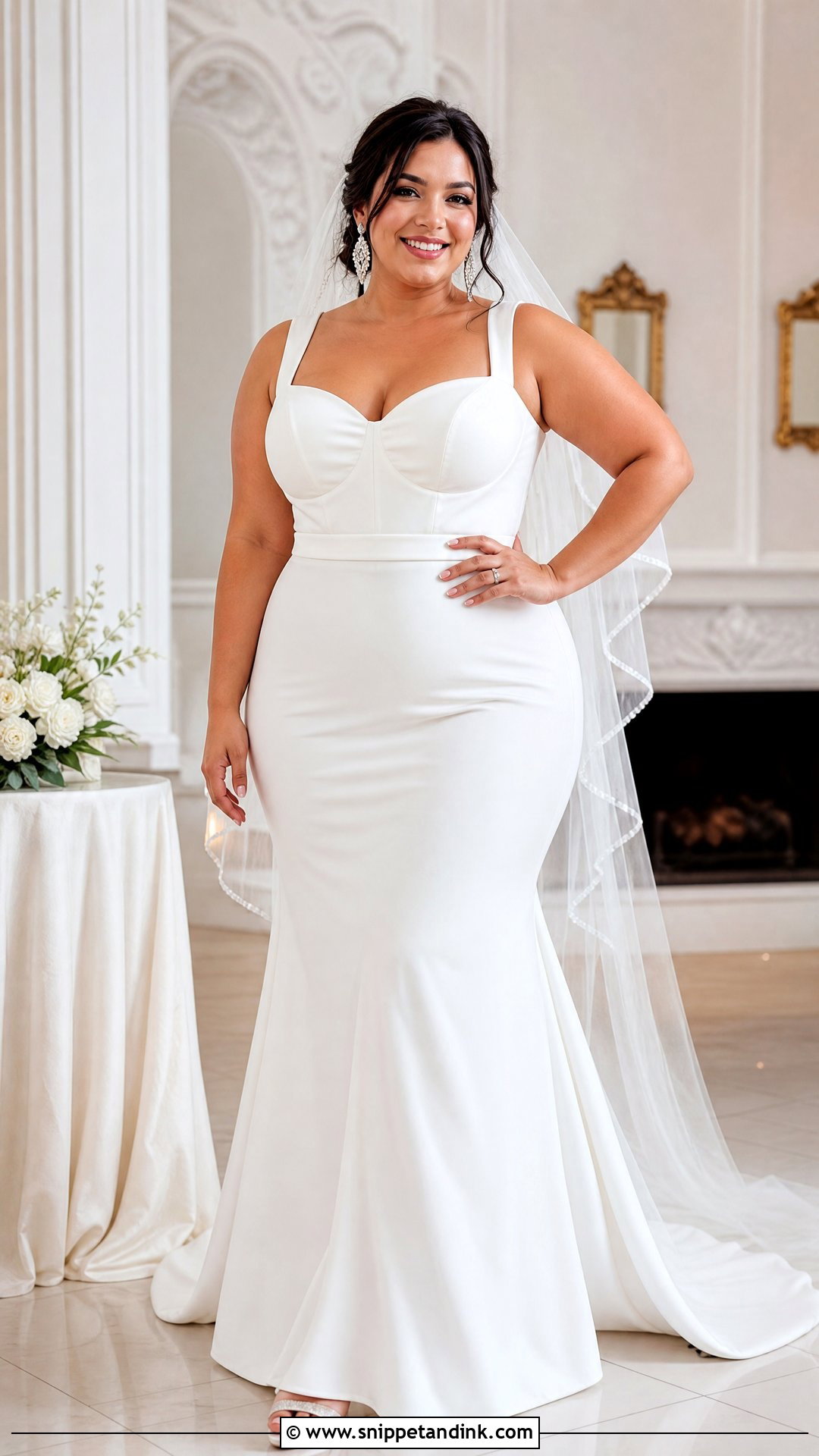 Plus Size Fit And Flare Slim Fit Wedding Dress - Snippet and Ink - 20 Slim Fit Wedding Dress Ideas