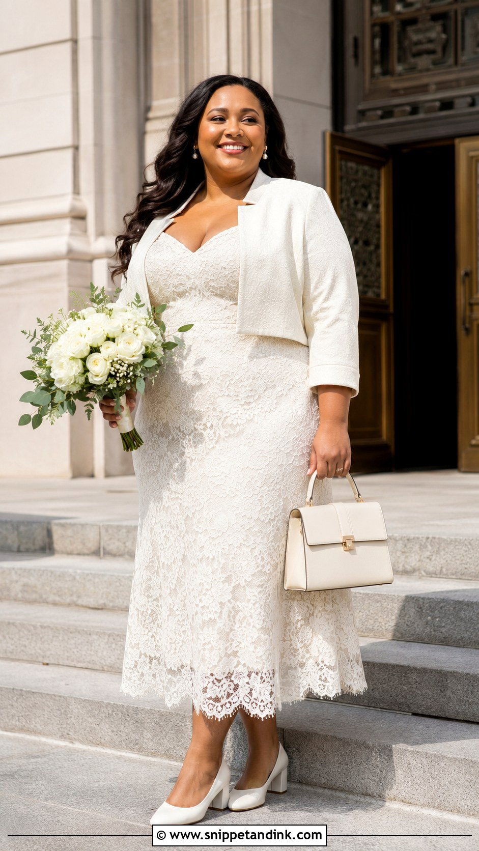 Plus Size Fit And Flare Wedding Dress - Snippet and Ink - 20 Justice of the Peace Wedding Dress Ideas