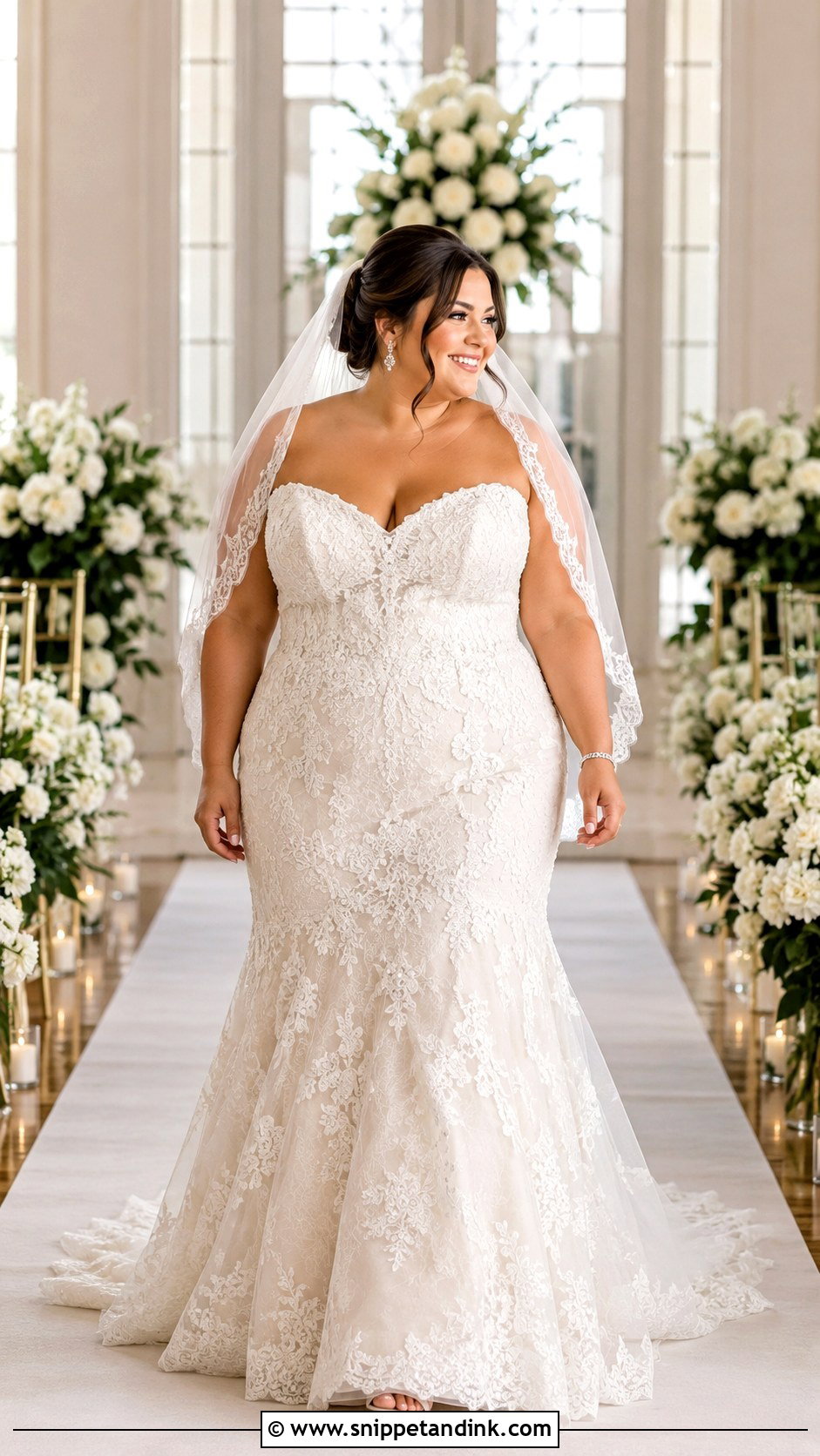 Plus Size Fit And Flare Wedding Gown - Snippet and Ink - 30 Plus Size Wedding Gowns