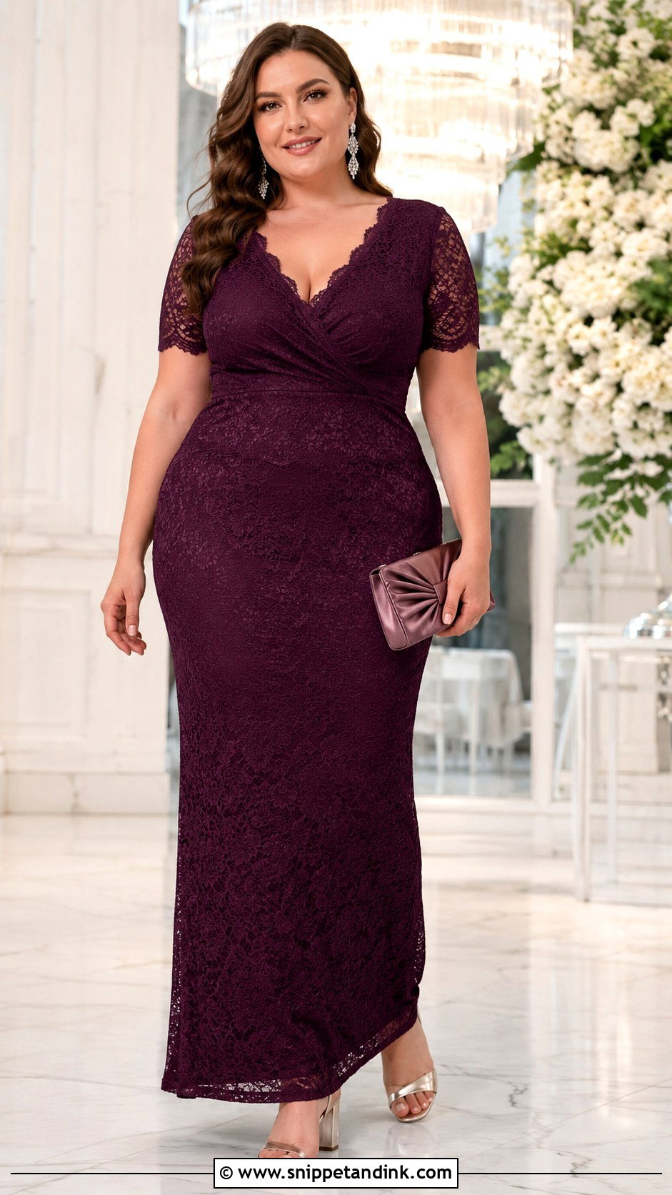 Plus Size Fitted Lace Gown - Snippet and Ink - 20 Fitted Lace Gown Styles