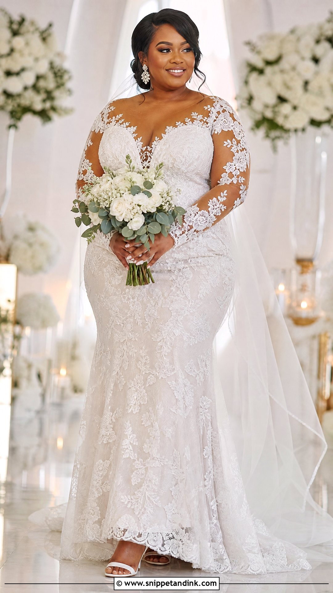 Plus Size Fitted Lace Wedding Dress With Sleeves - Snippet and Ink - 25 Fitted Lace Wedding Dress with Sleeves