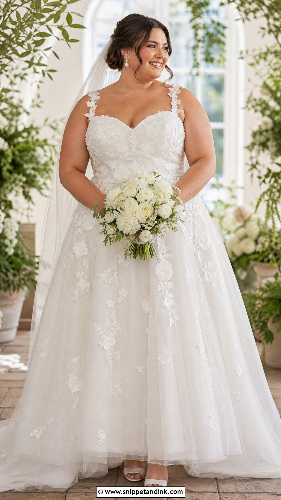 Plus Size Floral Applique Wedding Gown - Snippet and Ink - 20 Plus Size Wedding Gowns Curvy Bride