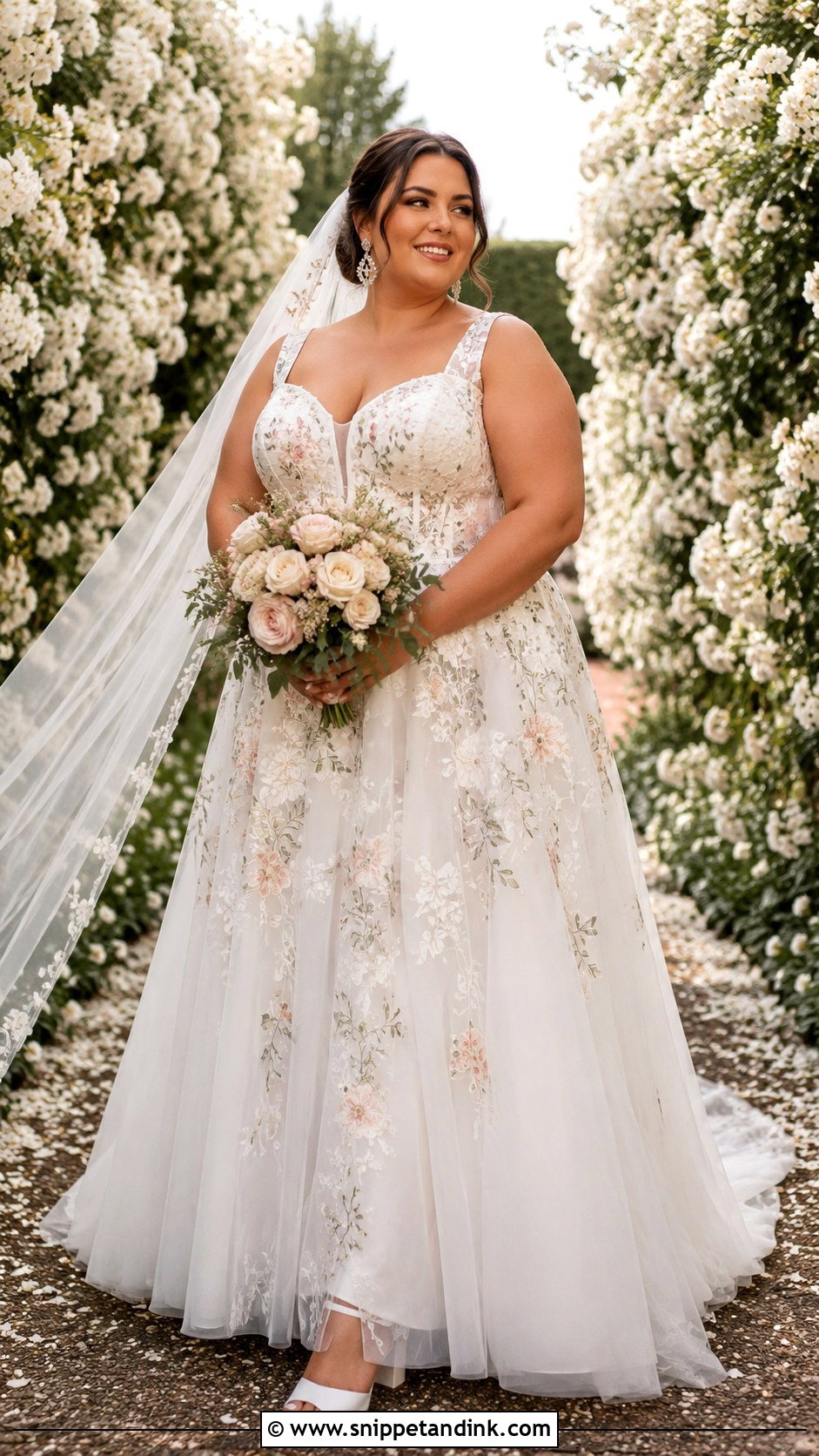 Plus Size Floral Ball Gown Wedding Dress - Snippet and Ink - 20 Enchanted Garden Wedding Dress Ideas