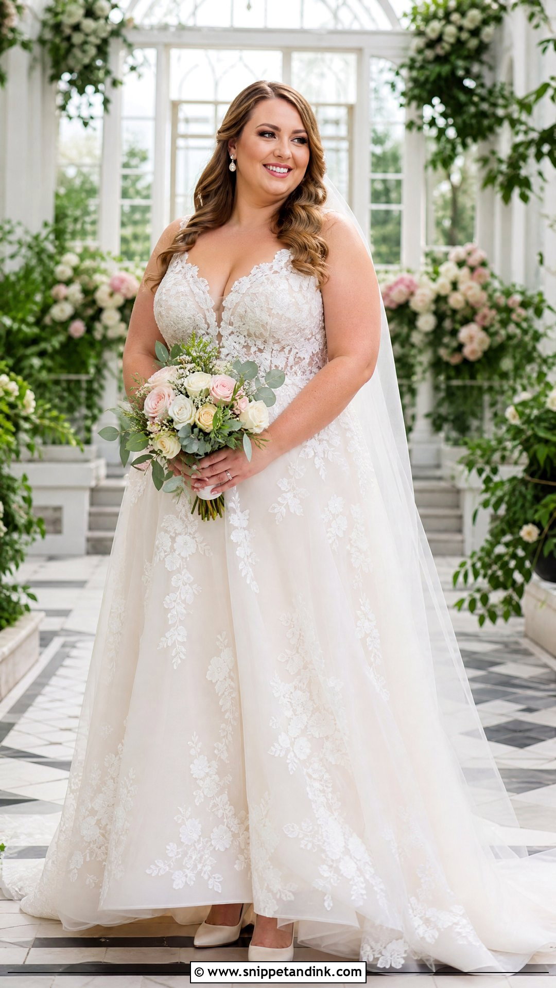 Plus Size Floral Bridal Dress - Snippet and Ink - 25 Plus Size Bridal Dresses