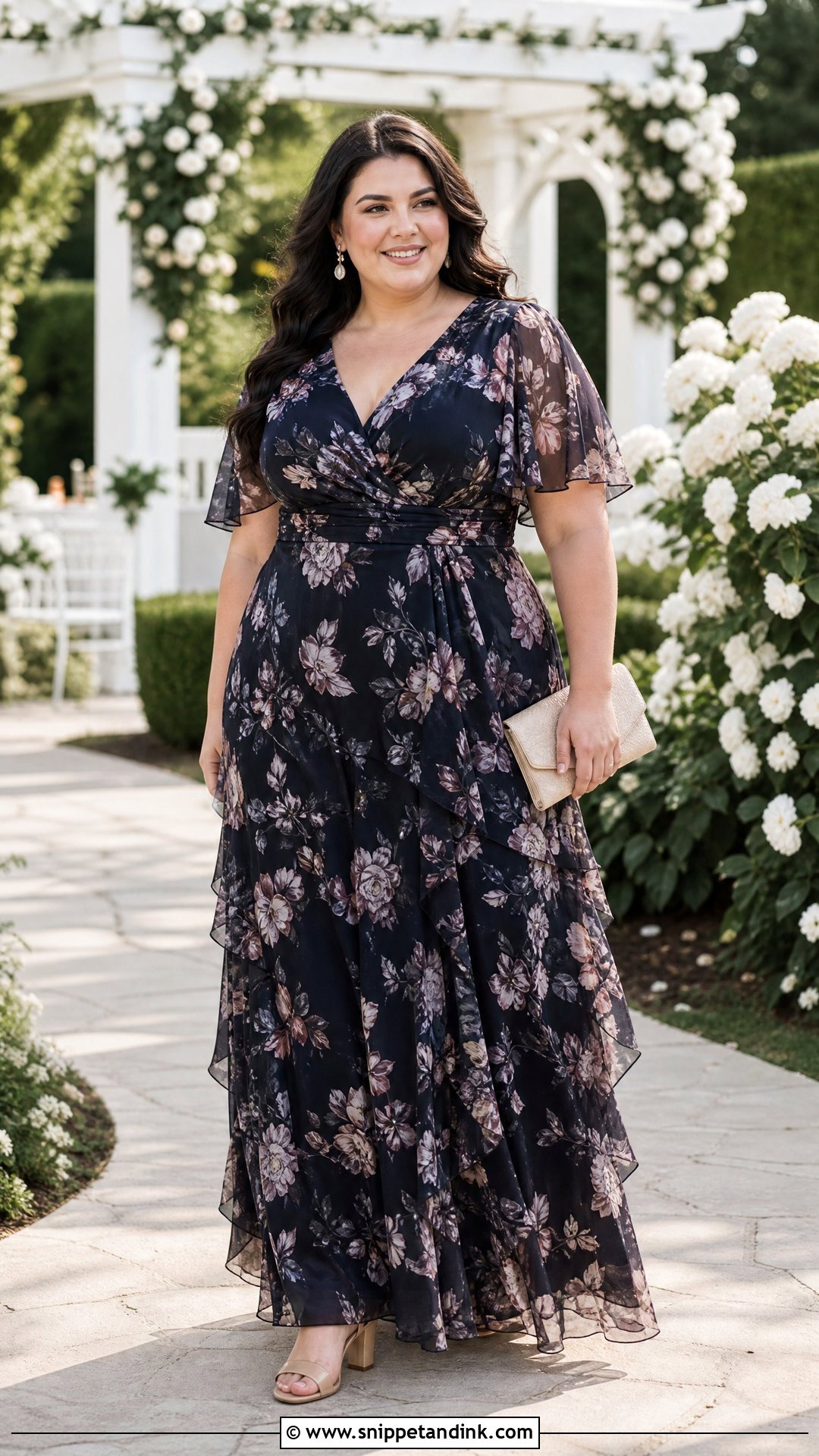 Plus Size Floral Chiffon Gown - Snippet and Ink - 20 Plus Size Gowns Formal Wedding Parties