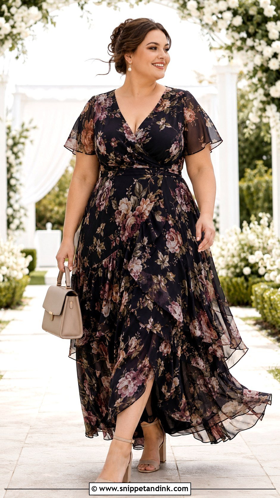 Plus Size Floral Chiffon Maxi Dress - Snippet and Ink - 20 Plus Size Formal Dresses for Wedding