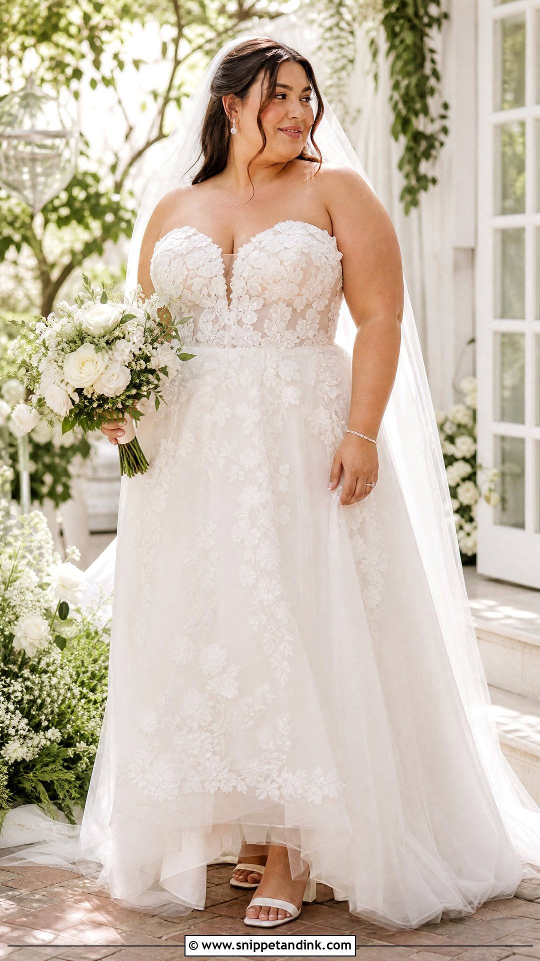 Plus Size Floral Corset Wedding Dress - Snippet and Ink - 20 Plus Size Corset Wedding Dress Ideas