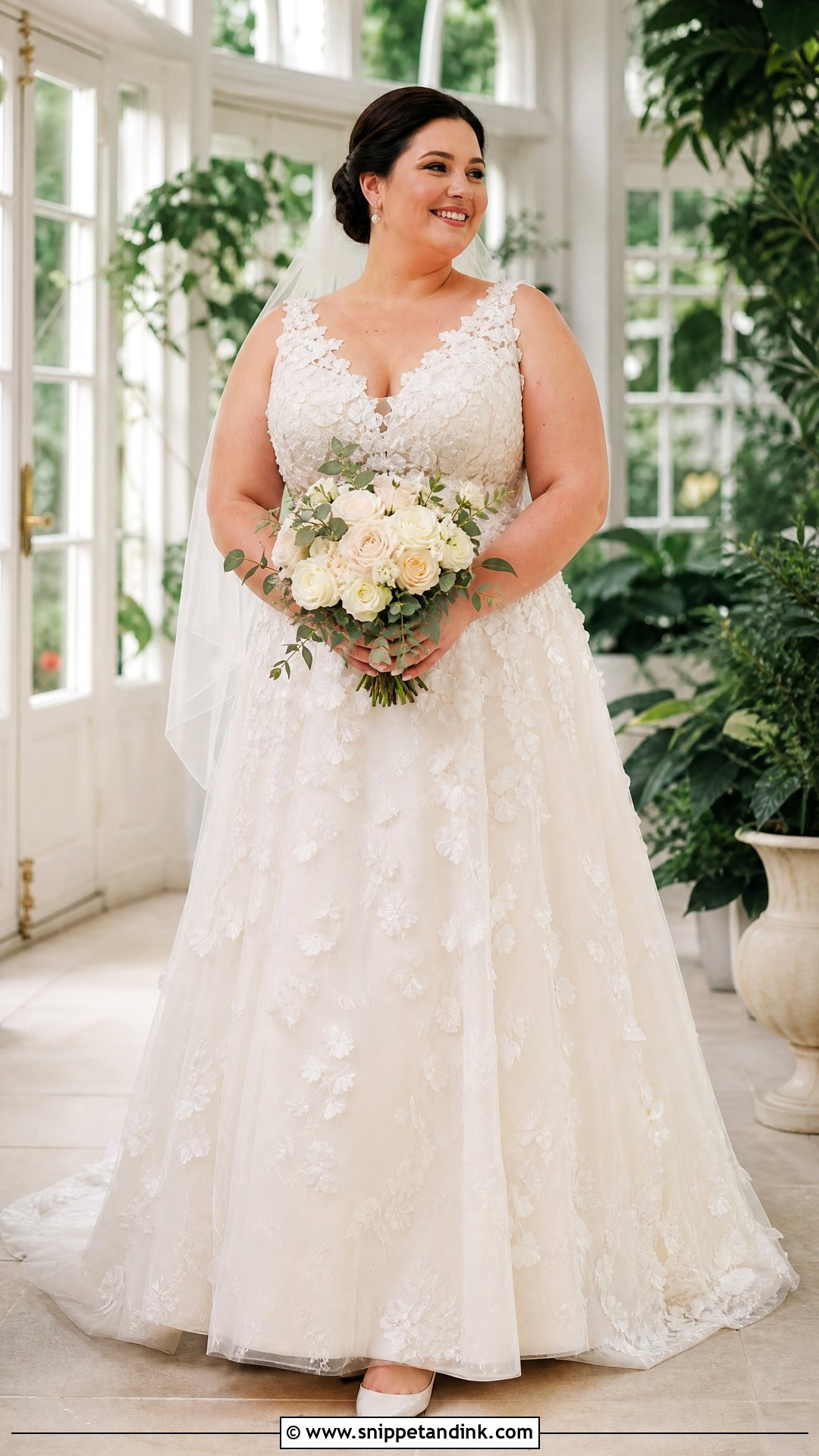 Plus Size Floral Lace Wedding Dress - Snippet and Ink - 20 Plus Size Lace Wedding Dress Ideas