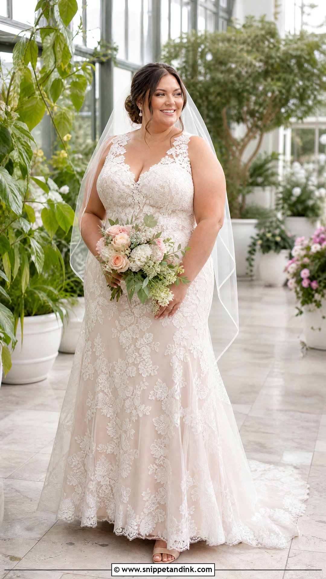 Plus Size Floral Lace Wedding Dress - Snippet and Ink - 20 Wedding Dress for Plus Size Women Ideas