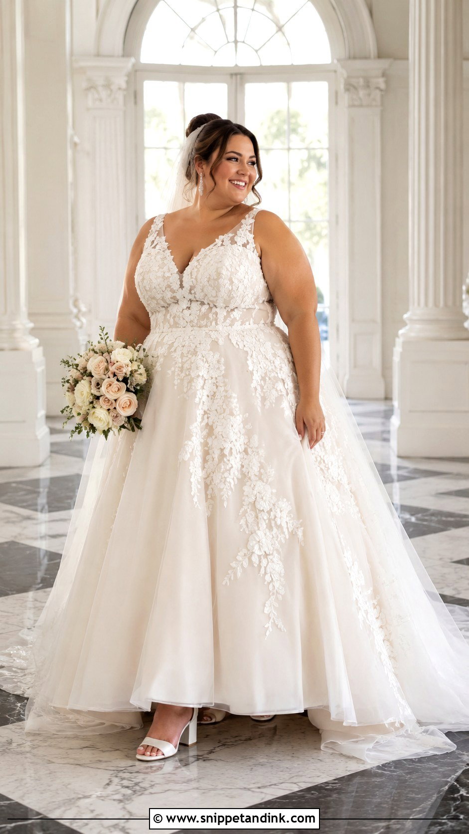 Plus Size Floral Wedding Ball Gown - Snippet and Ink - 20 Floral Flower Wedding Dress Gown Ideas