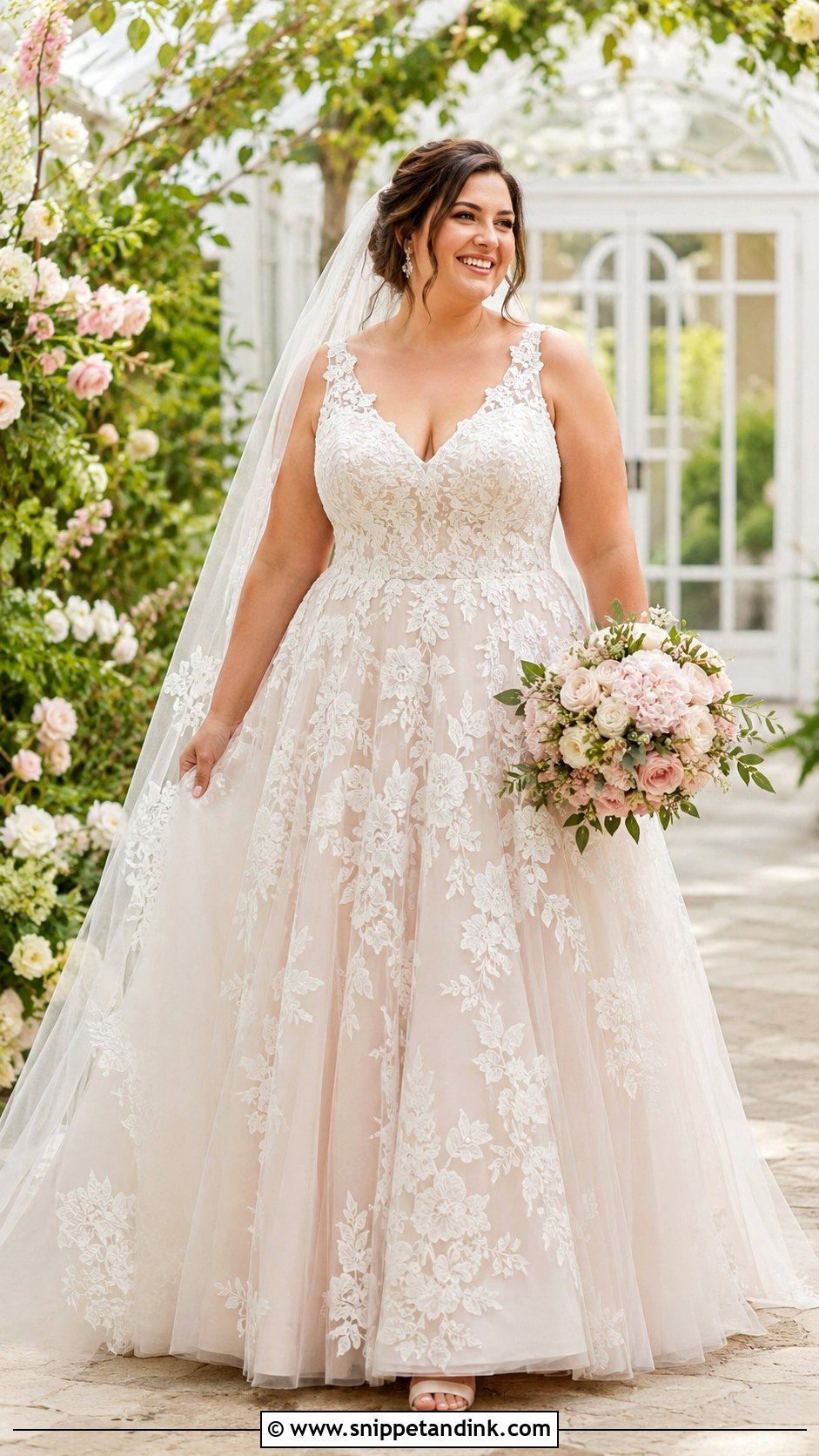 Plus Size Floral Wedding Dress - Snippet and Ink - 30 Plus Size Wedding Gowns