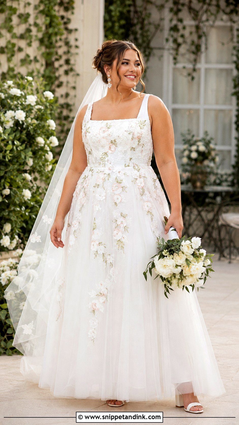 Plus Size Floral Wedding Dress - Snippet and Ink - 20 Flower Wedding Dresses