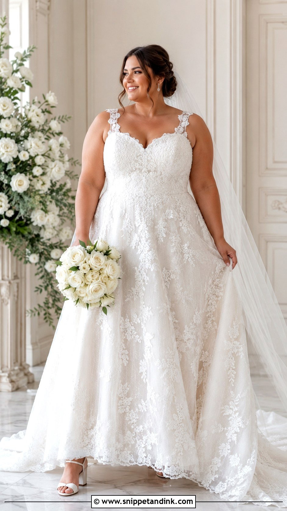 Plus Size Flower Lace Wedding Dress - Snippet and Ink - 20 Flower Lace Wedding Dress Ideas