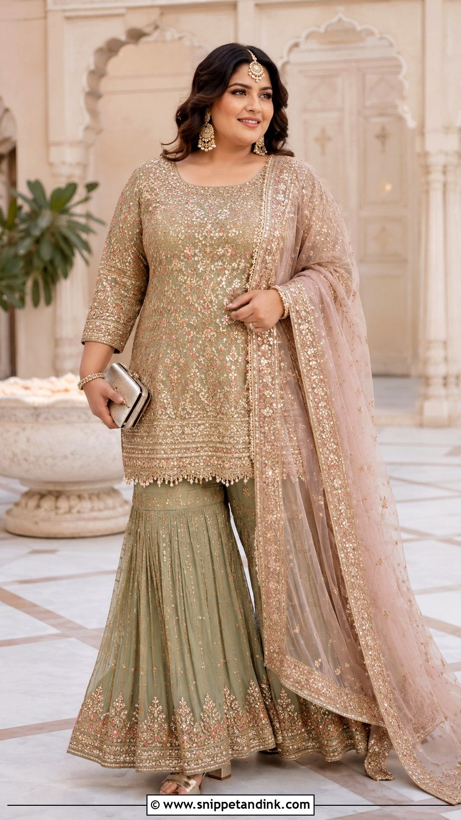 Plus Size Gharara Suit for Wedding - Snippet and Ink - 30 Plus Size Indian Outfits for Wedding