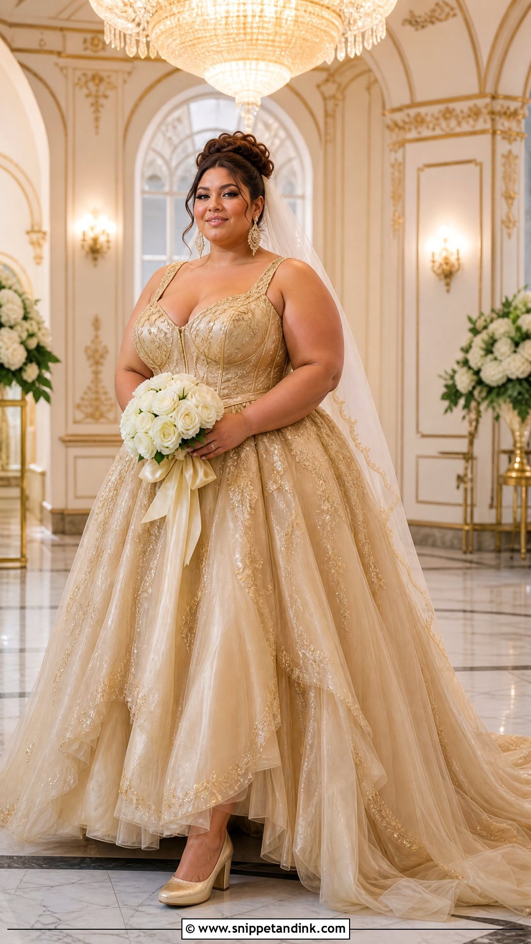 Plus Size Gold Ball Gown - Snippet and Ink - 25 Gold Wedding Gowns