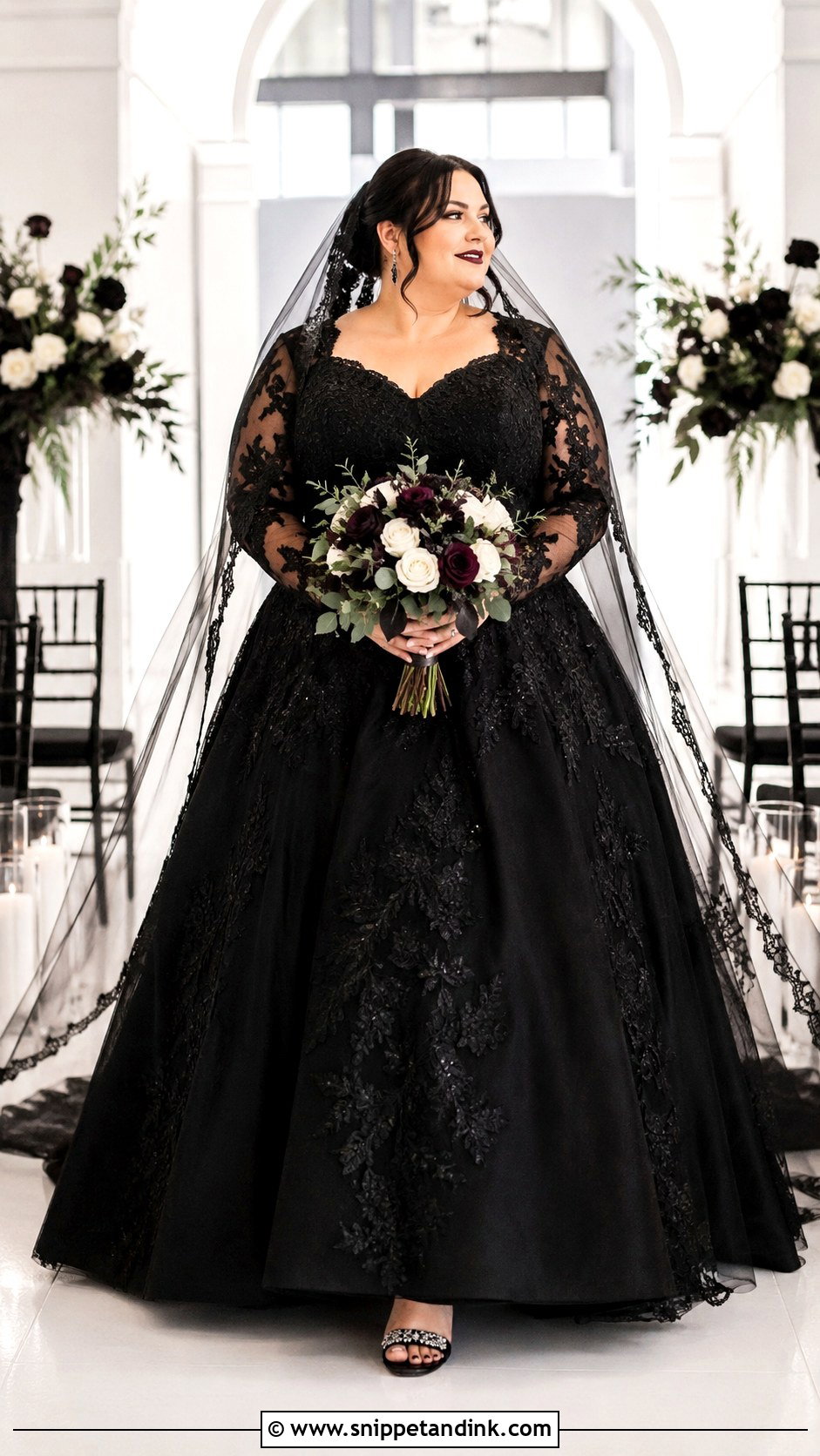 Plus Size Gothic Black Wedding Dress - Snippet and Ink - 25 Gothic Black Wedding Dress Ideas