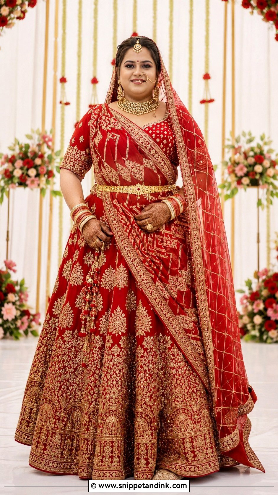 Plus Size Gujarati Bridal Lehenga - Snippet and Ink - 20 Gujrati Wedding Brides Ideas