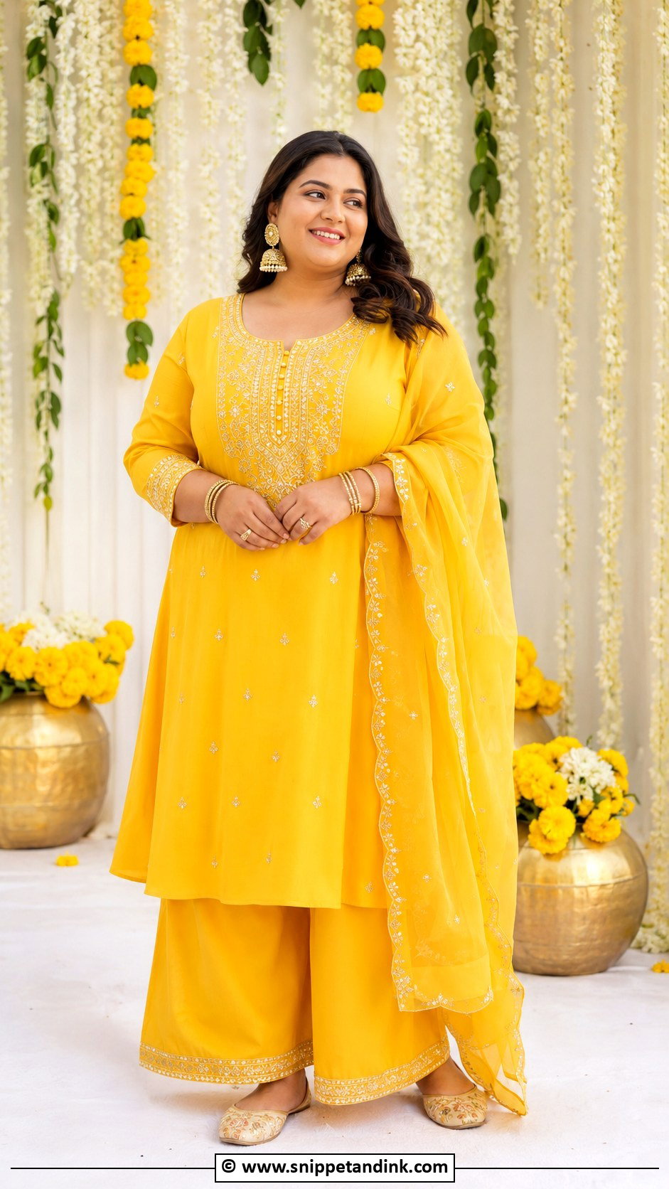 Plus Size Haldi Outfit - Snippet and Ink - 30 Haldi Outfits for Women