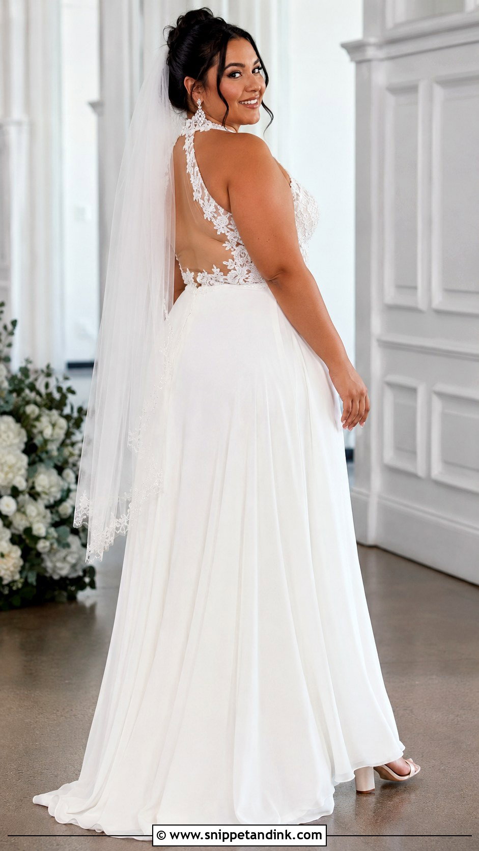 Plus Size Halter Backless Wedding Dress - Snippet and Ink - 20 Halter Backless Wedding Dress Ideas