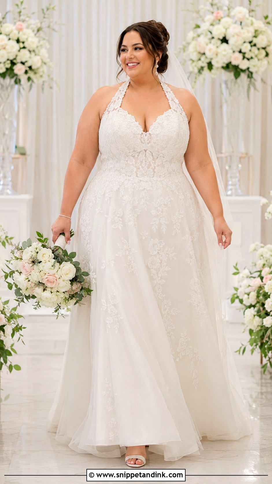 Plus Size Halterneck Wedding Dress - Snippet and Ink - 30 Halterneck Wedding Dress Ideas