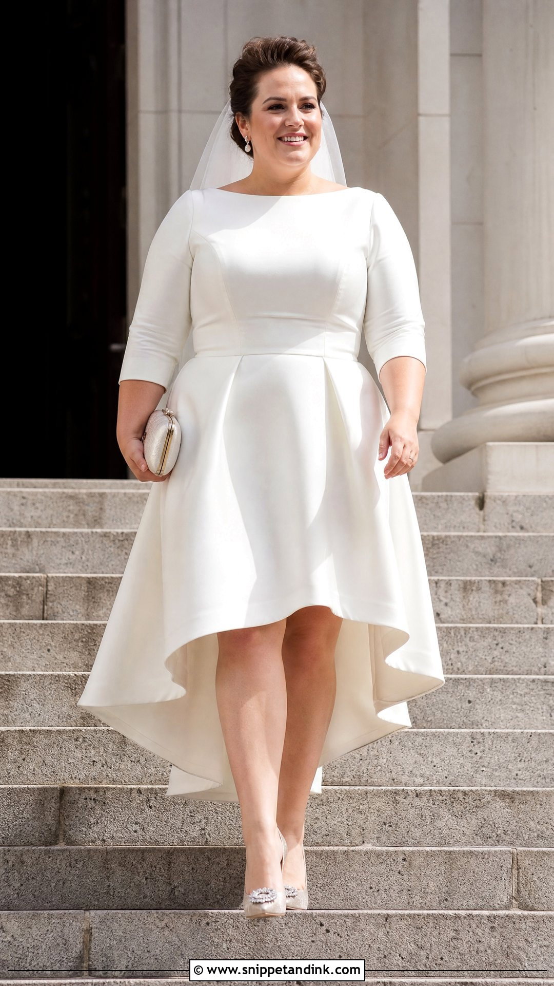Plus Size High Low Civil Wedding Dress - Snippet and Ink - 20 Plus Size Civil Wedding Dress Ideas