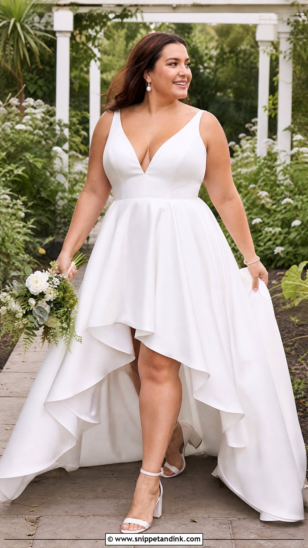 Plus Size High Low Elopement Dress - Snippet and Ink - 20 Plus Size Elopement Dress Ideas