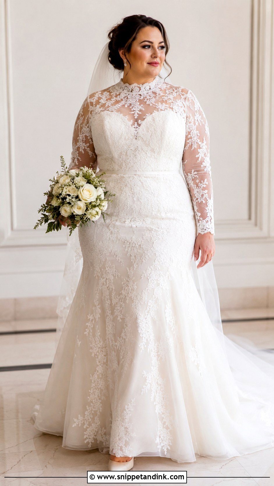 Plus Size High Neck Wedding Dress - Snippet and Ink - 20 Elegant Plus Size Wedding Dress Curvy Bride Ideas