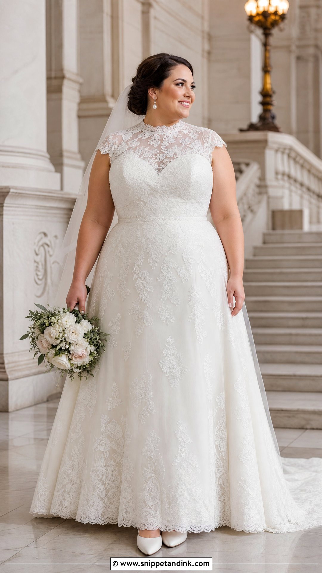 Plus Size High Neck Wedding Dress - Snippet and Ink - 20 Wedding Dress for Plus Size Women Ideas