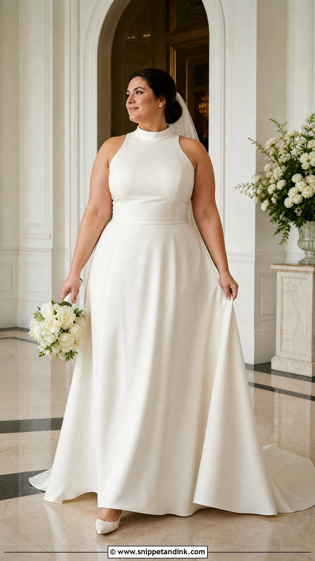 Plus Size High Neck Wedding Dress - Snippet and Ink - 20 Plus Size Simple Wedding Dress Ideas