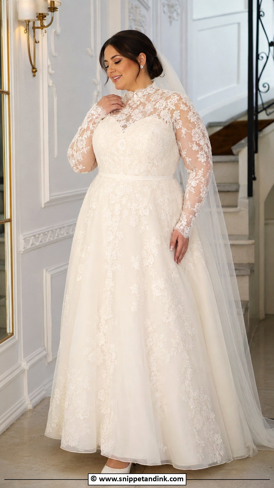 Plus Size High Neck Wedding Dress - Snippet and Ink - 30 Wedding Dress Plus Size Ideas