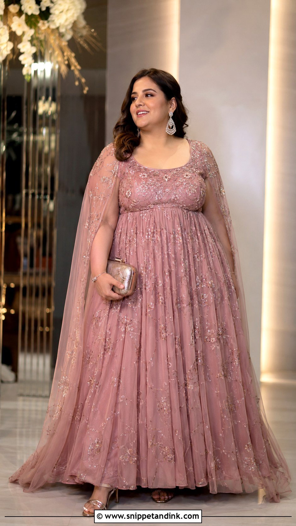 Plus Size Indo Western Gown for Wedding - Snippet and Ink - 30 Plus Size Indian Outfits for Wedding