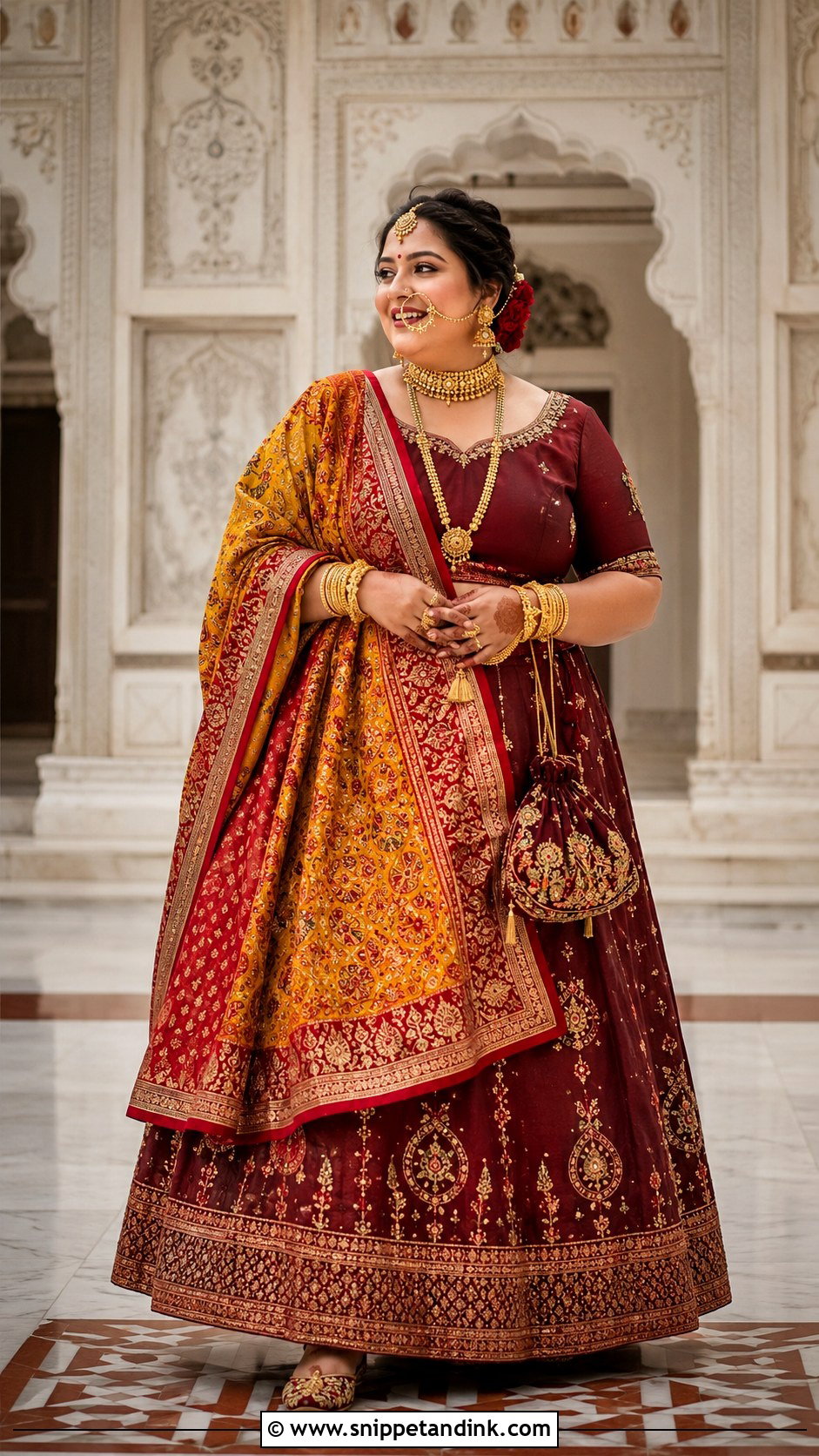 Plus Size Kumaoni Bride Lehenga Look - Snippet and Ink - 20 Kumaoni Bride Ideas