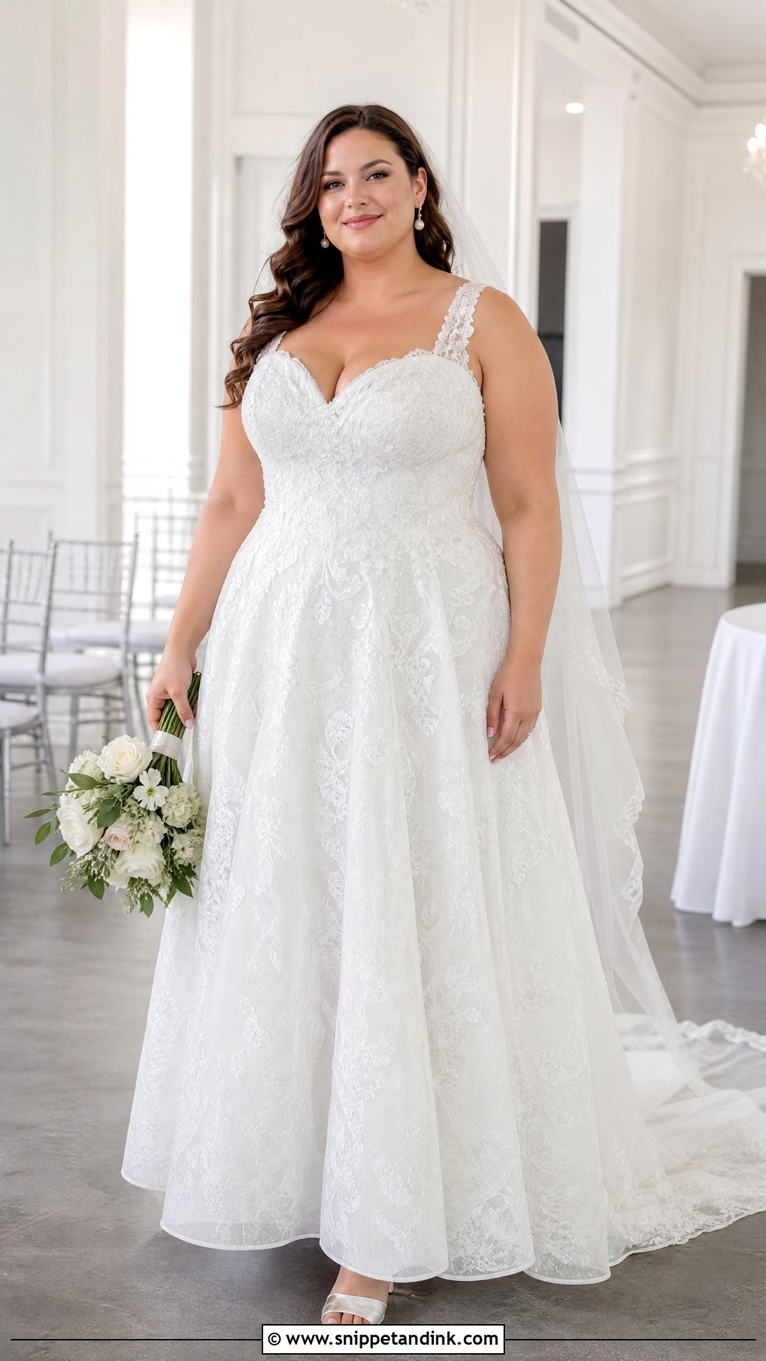 Plus Size Lace A Line Wedding Dress - Snippet and Ink - 25 Aline Wedding Dresses