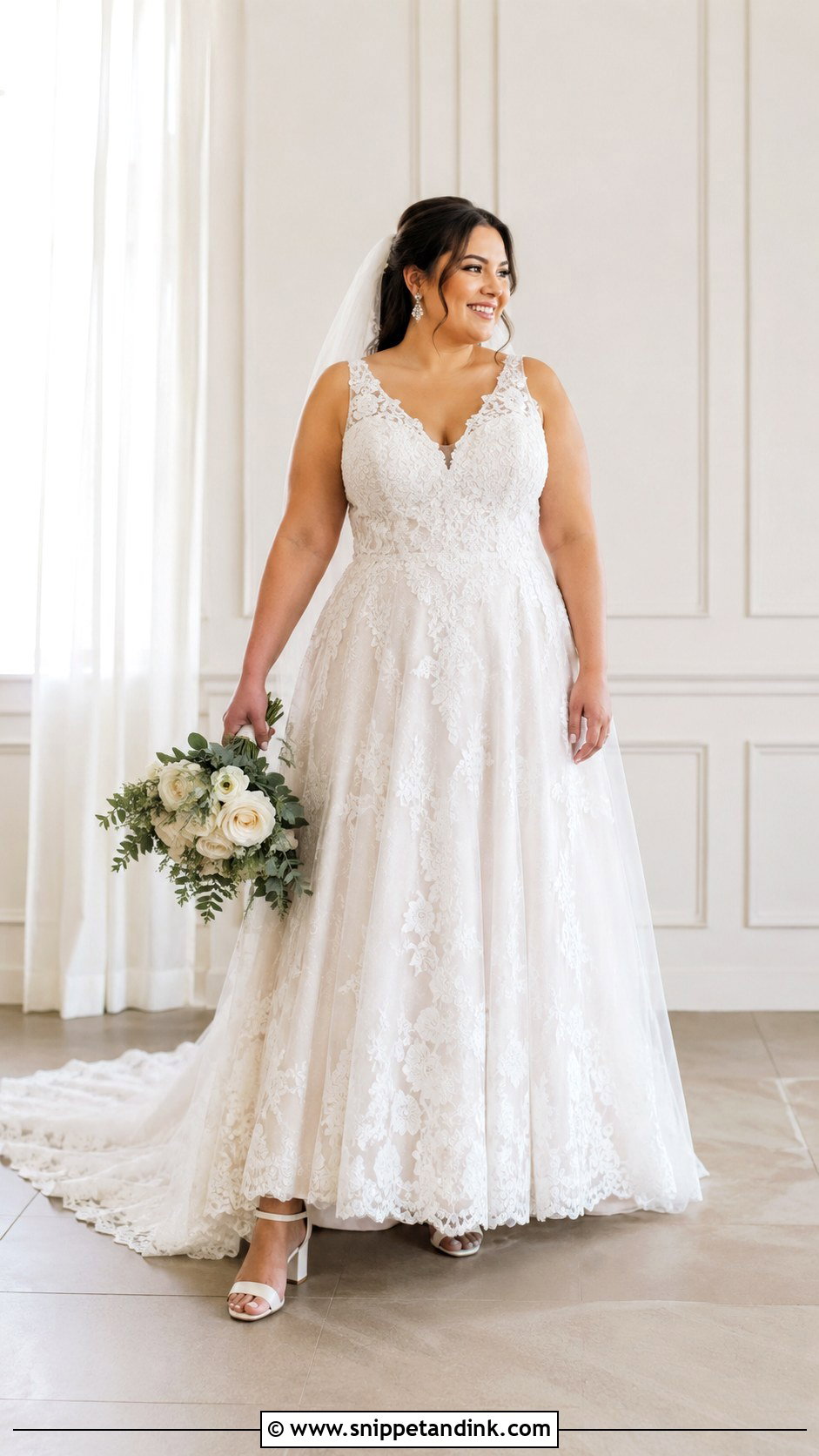 Plus Size Lace A Line Wedding Dress - Snippet and Ink - 20 Lace Aline Wedding Dress Ideas