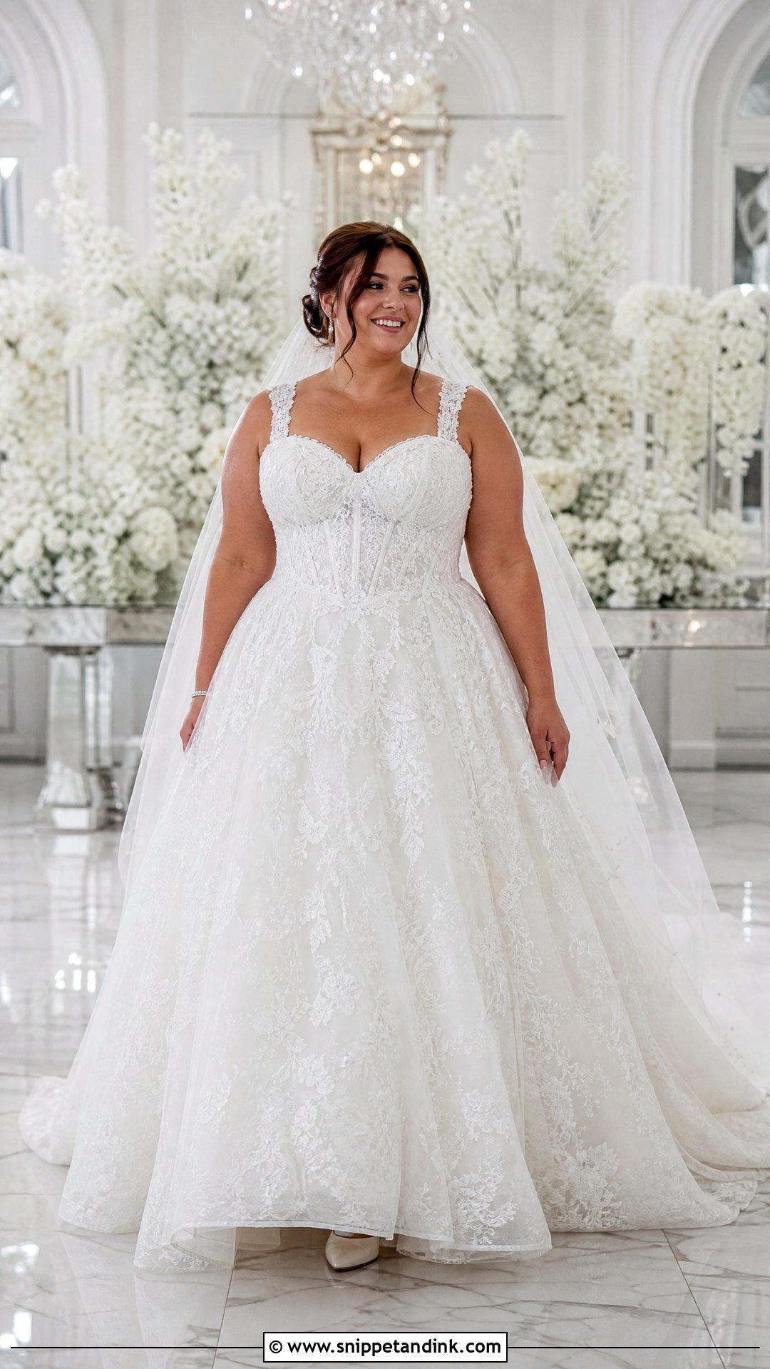 Plus Size Lace Ball Gown Wedding Dress - Snippet and Ink - 20 Wedding Dress for Plus Size Ideas