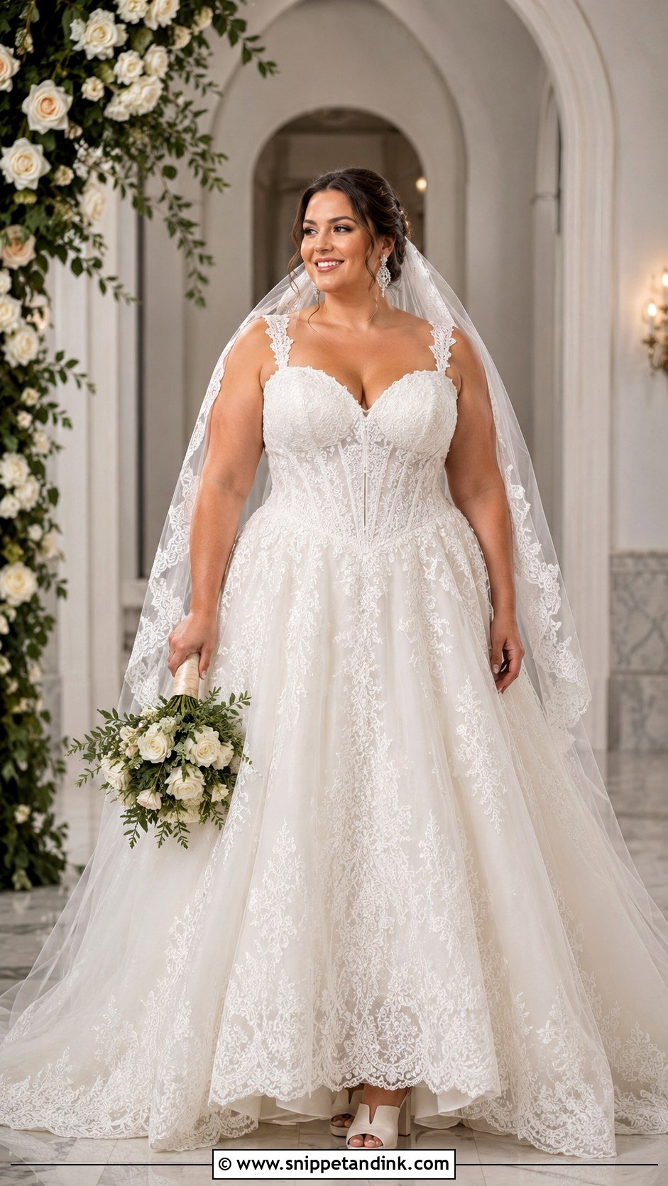 Plus Size Lace Ball Gown Wedding Dress - Snippet and Ink - 20 Lace Ball Gown Wedding Dress Ideas