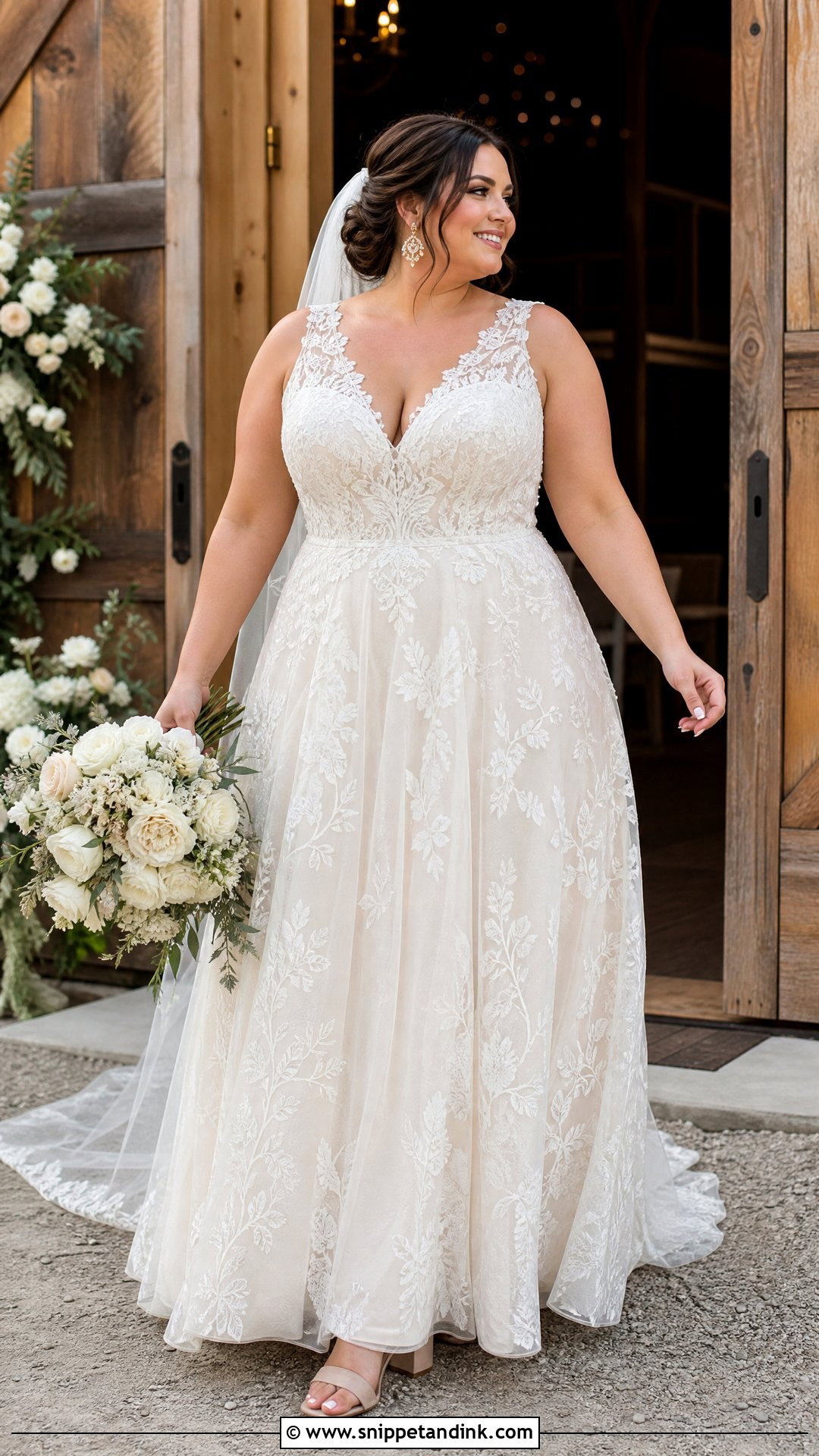 Plus Size Lace Barn Wedding Dress - Snippet and Ink - 25 Barn Wedding Dress Ideas
